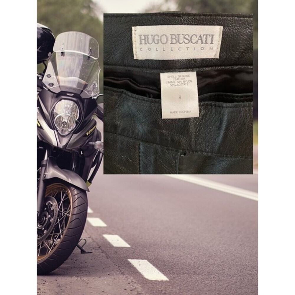 Hugo Buscati Collection Genuine Leather Riding Pants - Picture 5 of 11